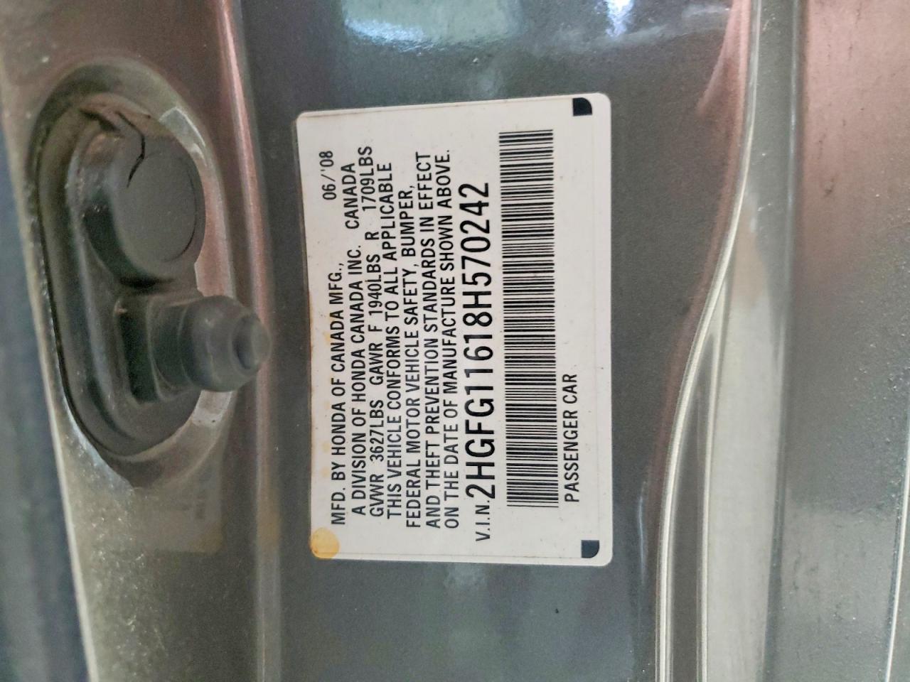 2008 HONDA CIVIC LX photo 12