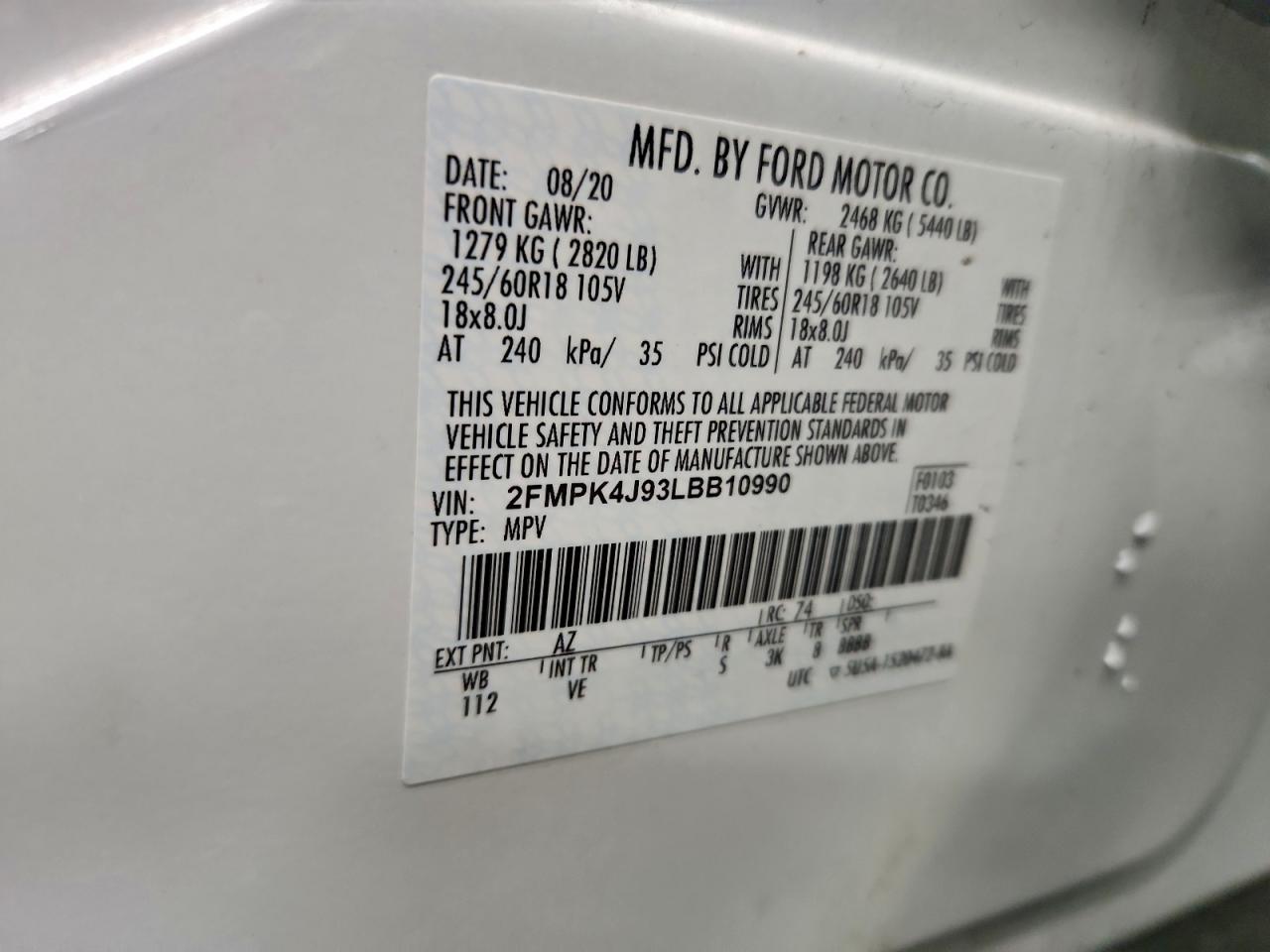 2020 FORD EDGE SEL photo 13