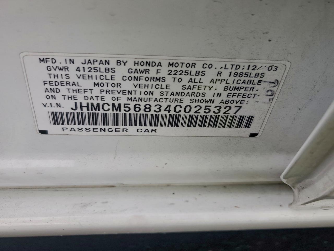 2004 HONDA ACCORD EX photo 12