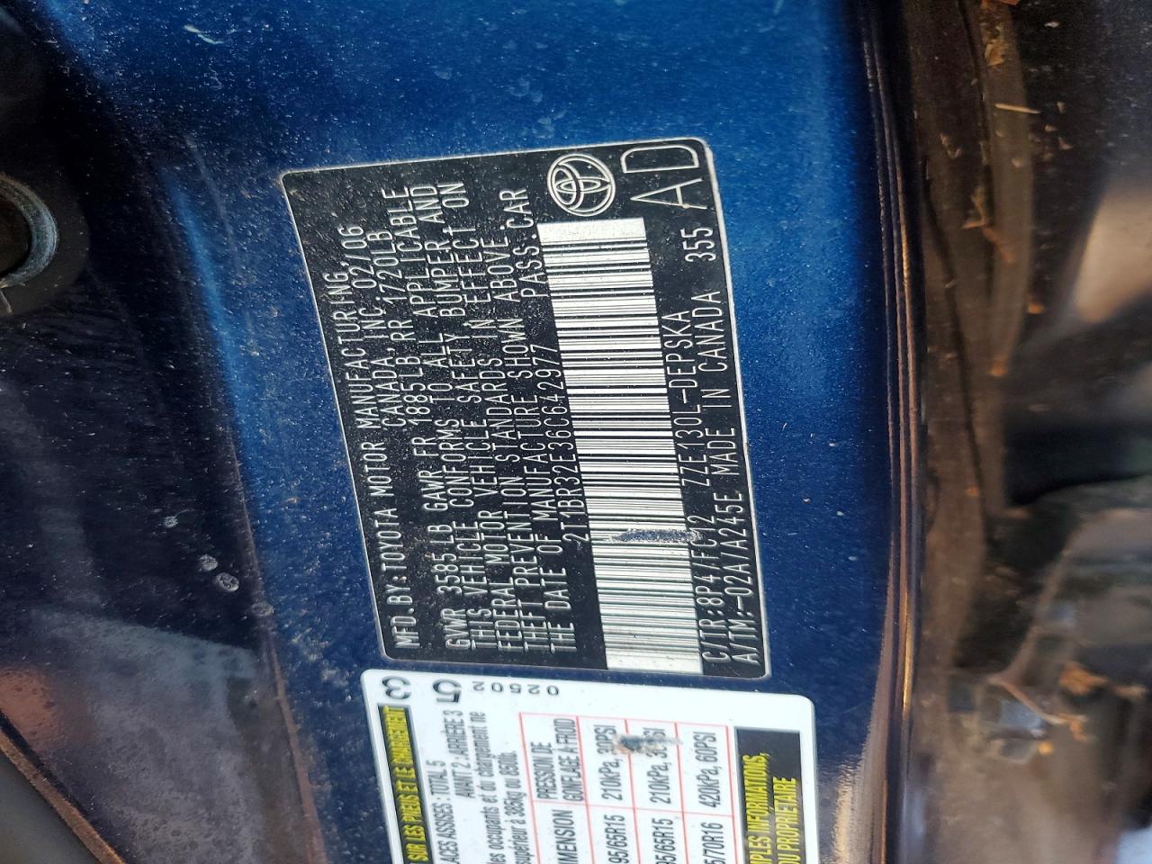 2006 TOYOTA COROLLA CE photo 12