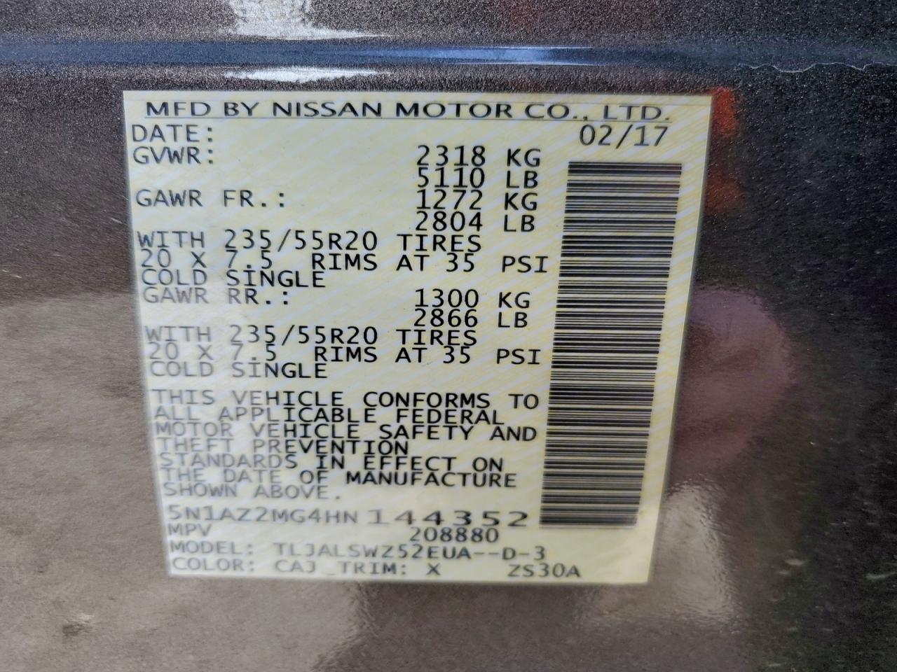 2017 NISSAN MURANO S photo 13