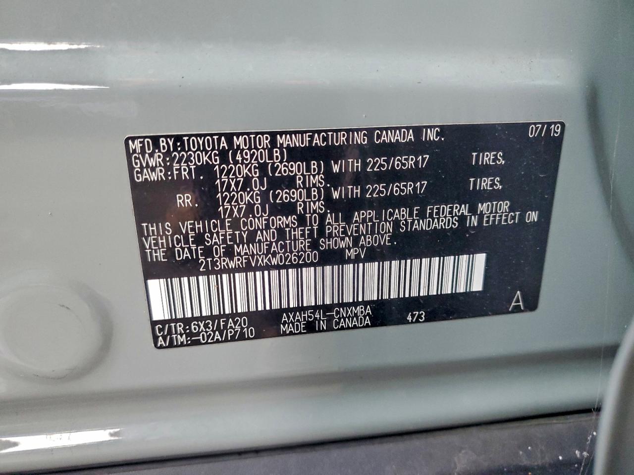2019 TOYOTA RAV4 XLE photo 14