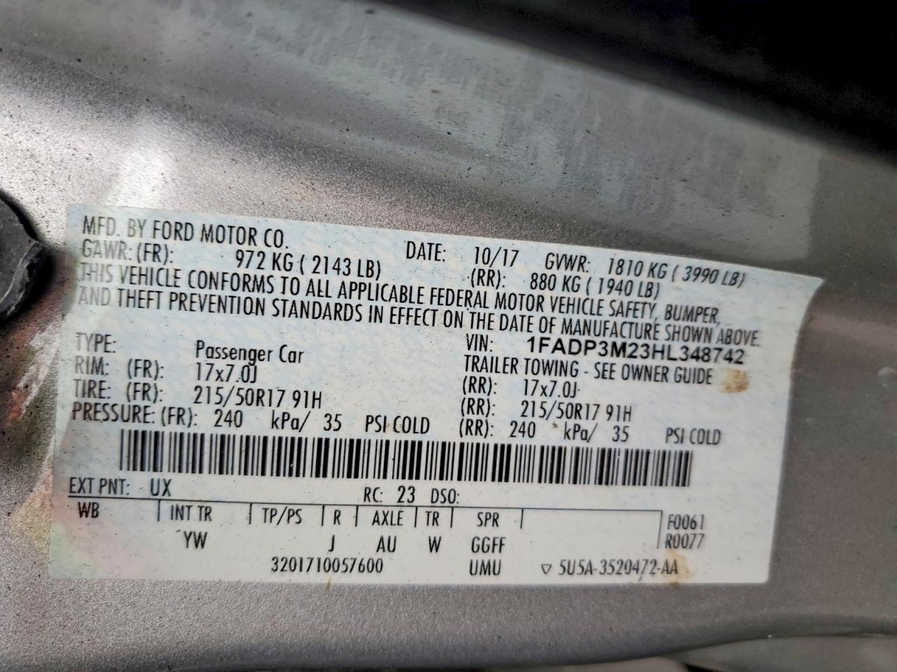 2017 FORD FOCUS SEL photo 12