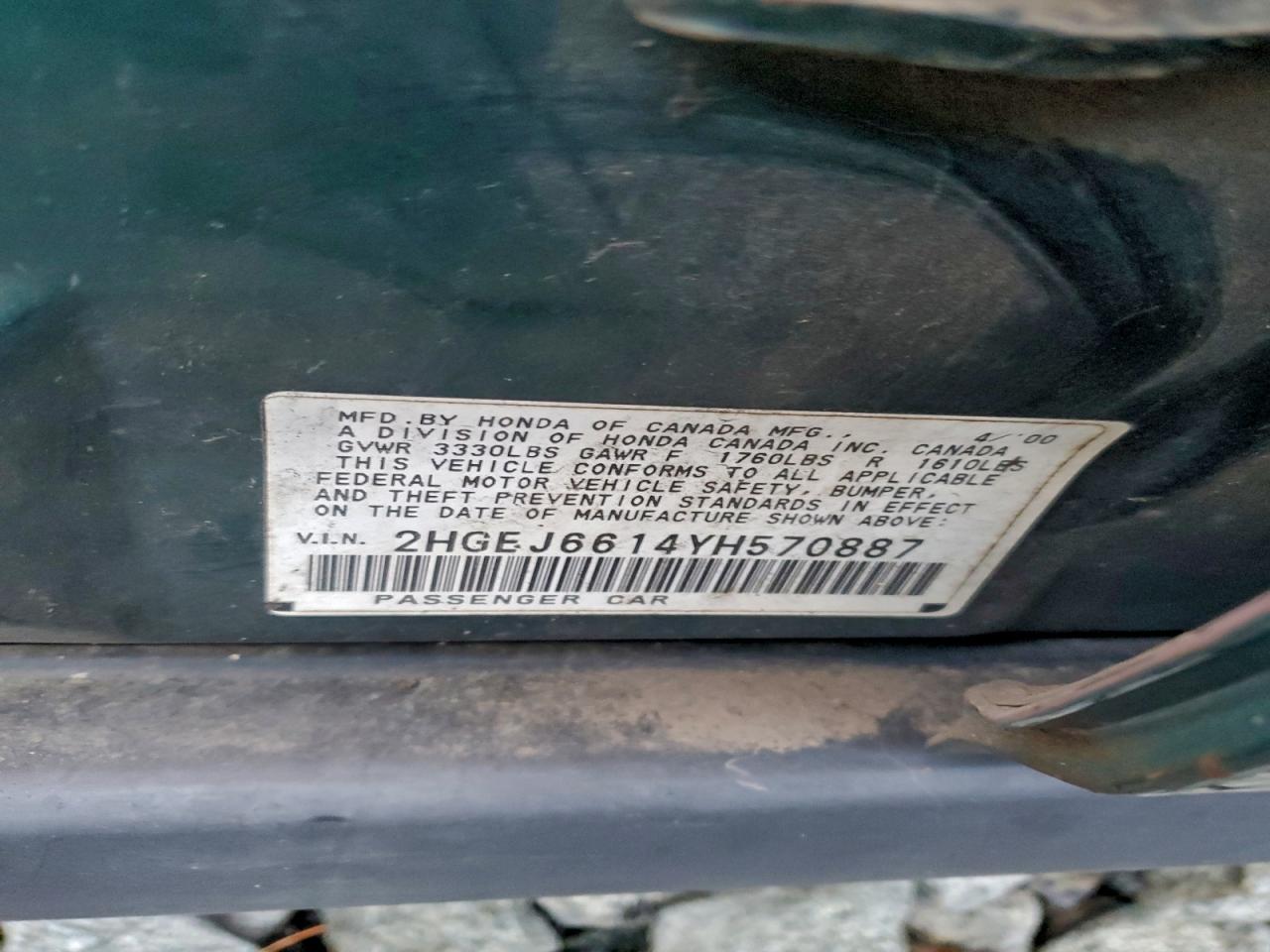 2000 HONDA CIVIC BASE photo 12