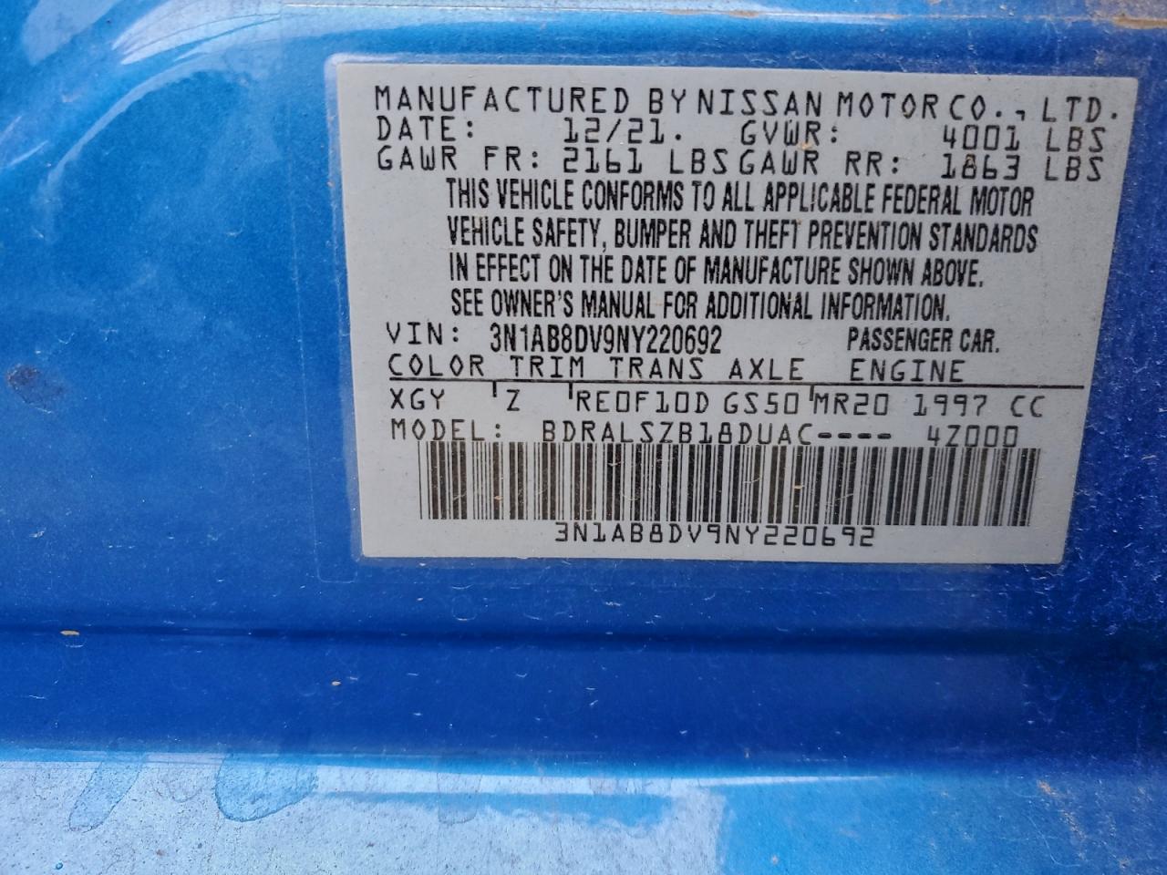 2022 NISSAN SENTRA SR photo 12