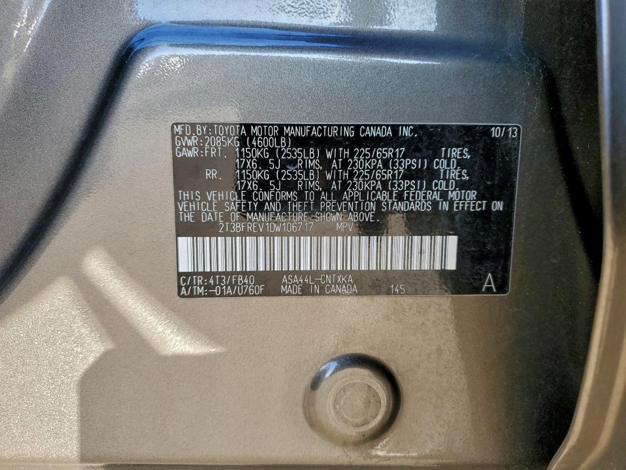 2013 TOYOTA RAV4 LE photo 13