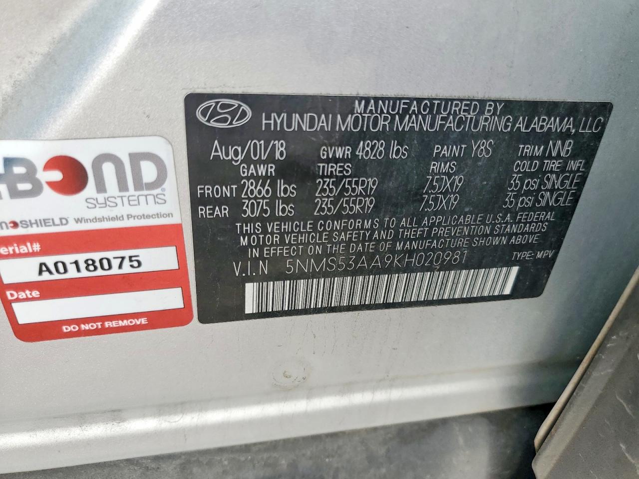 2019 HYUNDAI SANTA FE LIMITED photo 13