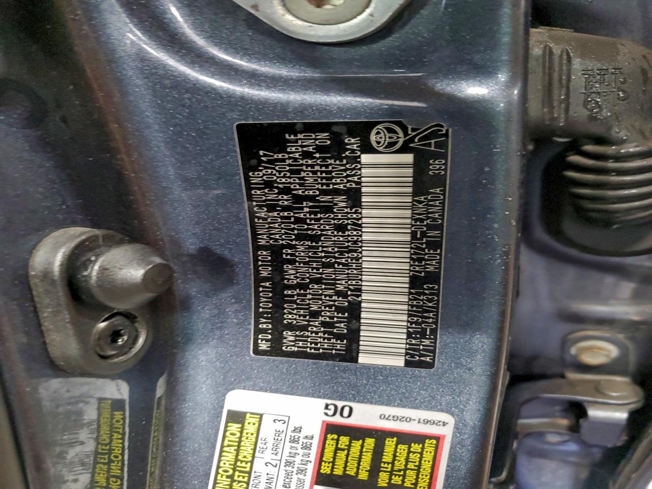 2018 TOYOTA COROLLA L photo 12
