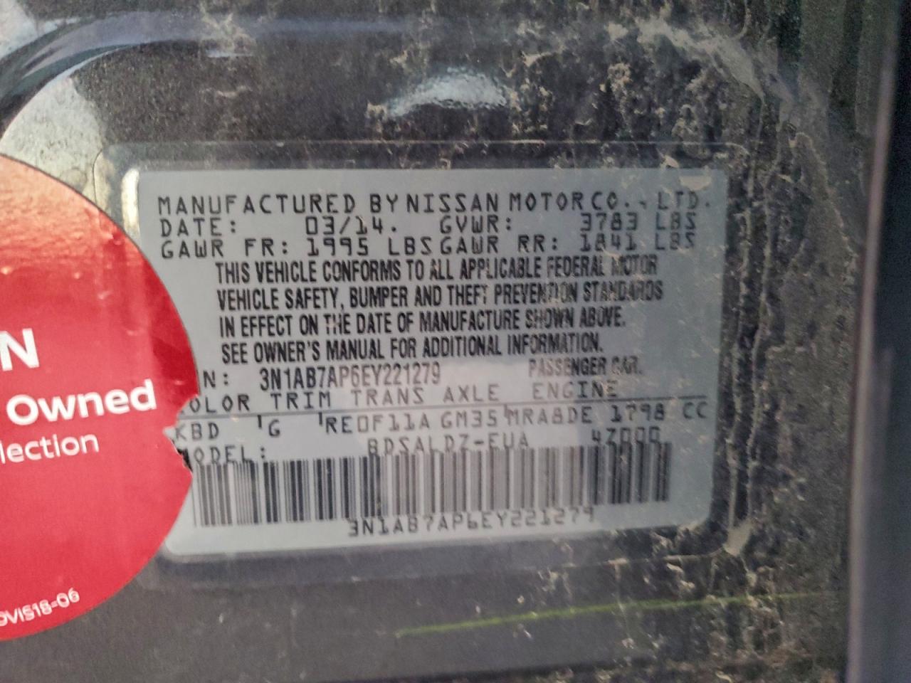 2014 NISSAN SENTRA S photo 12