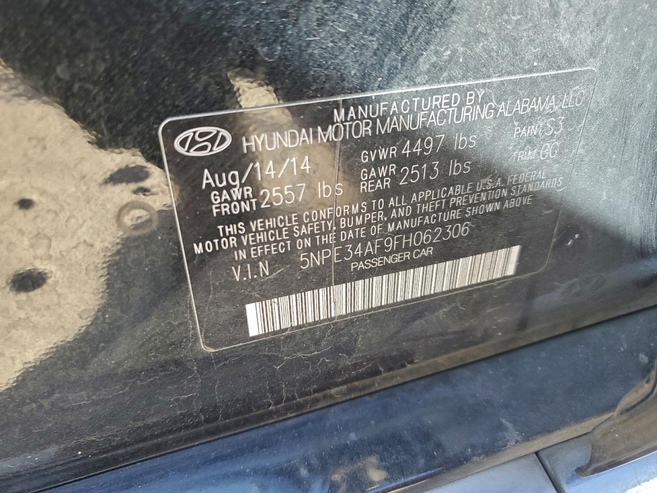 2015 HYUNDAI SONATA SPORT photo 12