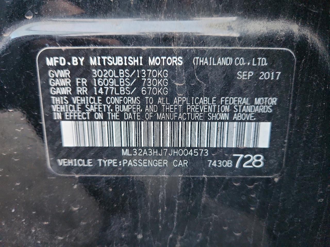 2018 MITSUBISHI MIRAGE ES photo 12