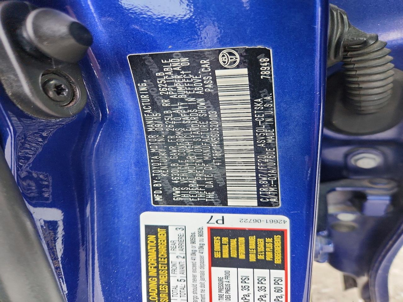 2016 TOYOTA CAMRY LE photo 13