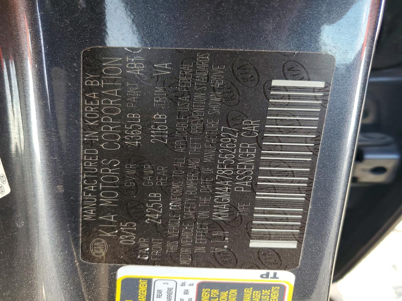 2015 KIA OPTIMA LX photo 12