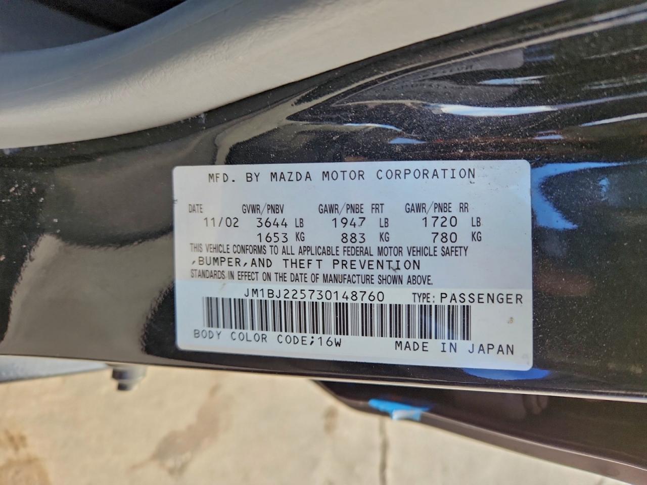 2003 MAZDA PROTEGE DX photo 12