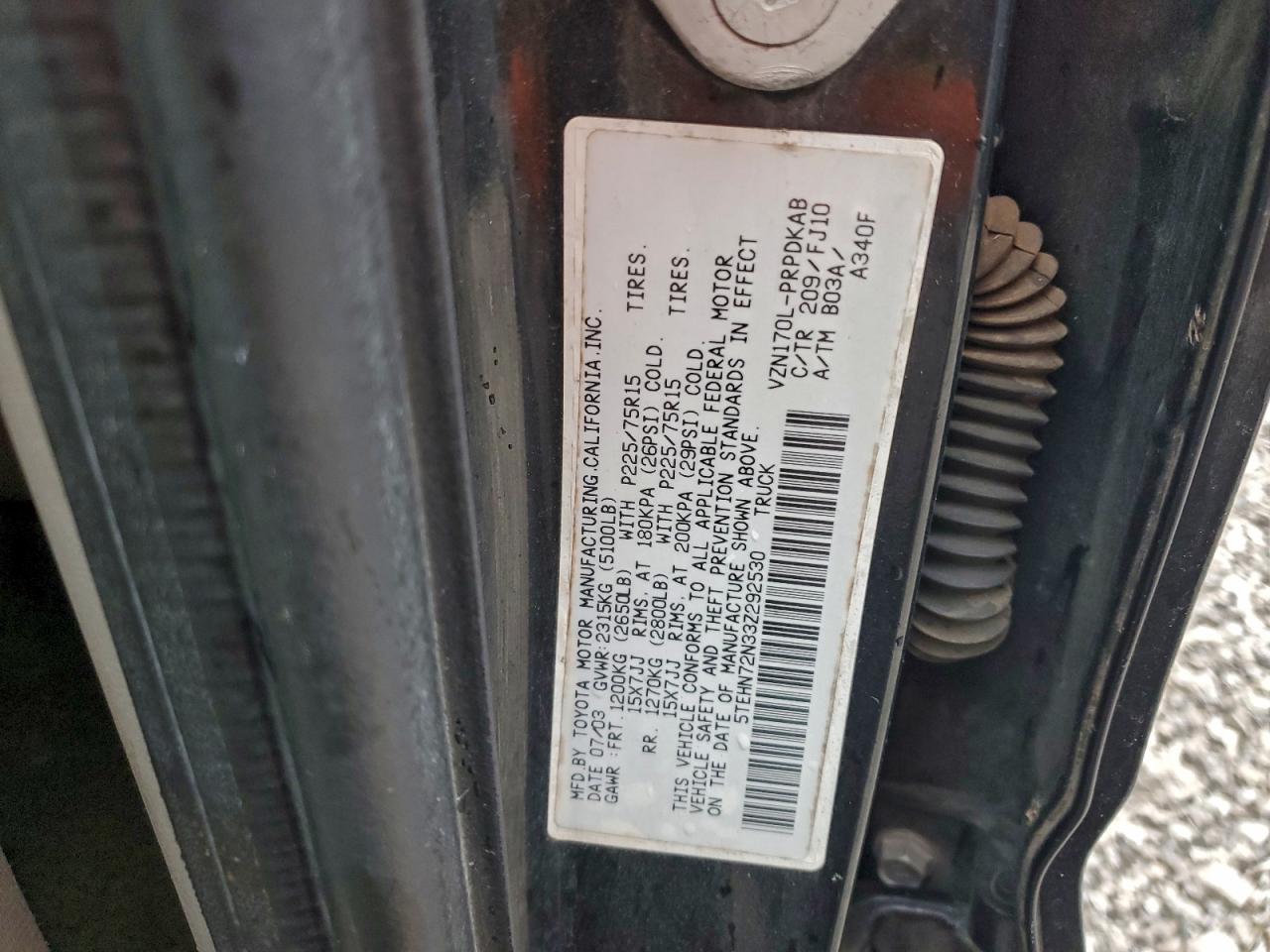 2003 TOYOTA TACOMA DOUBLE CAB photo 12