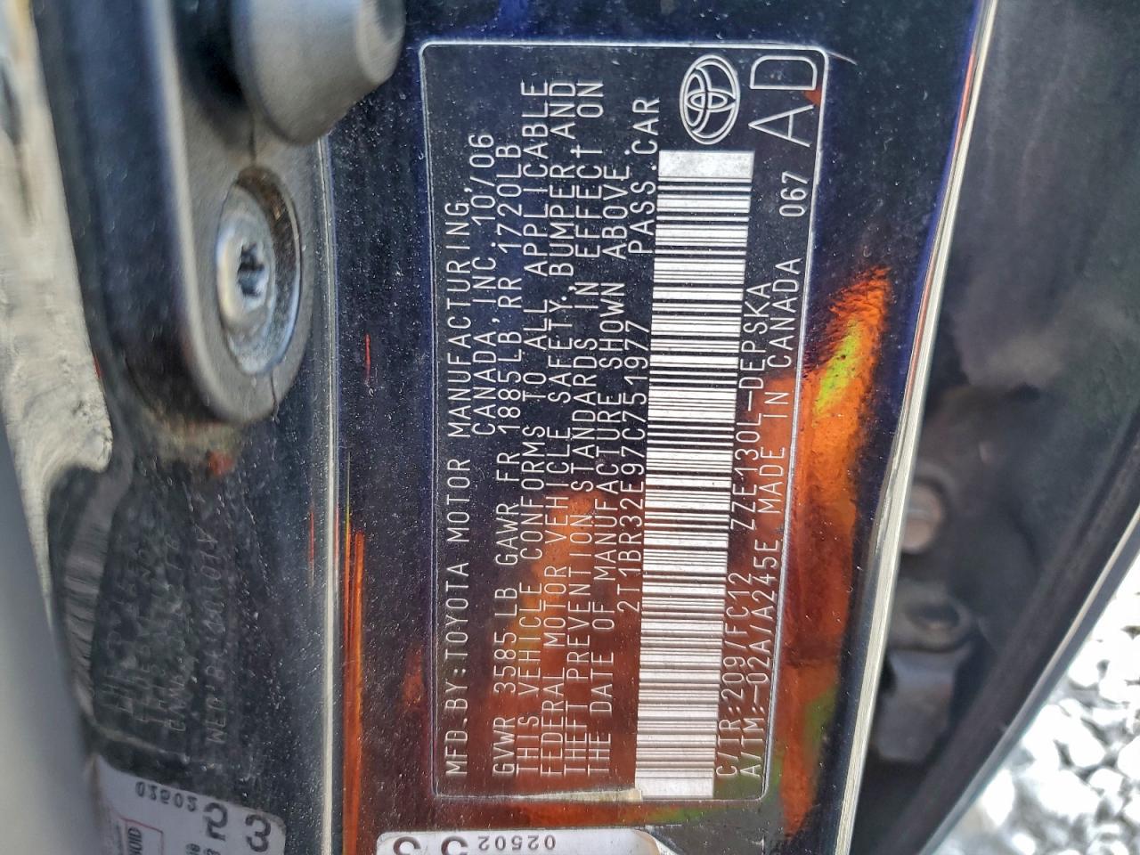 2007 TOYOTA COROLLA CE photo 12