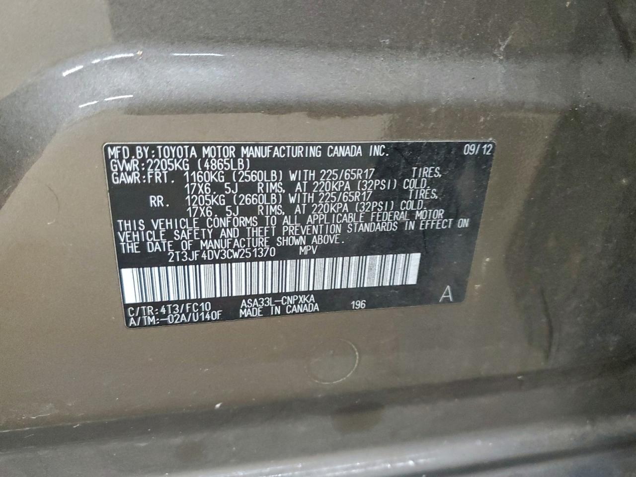 2012 TOYOTA RAV4 photo 13