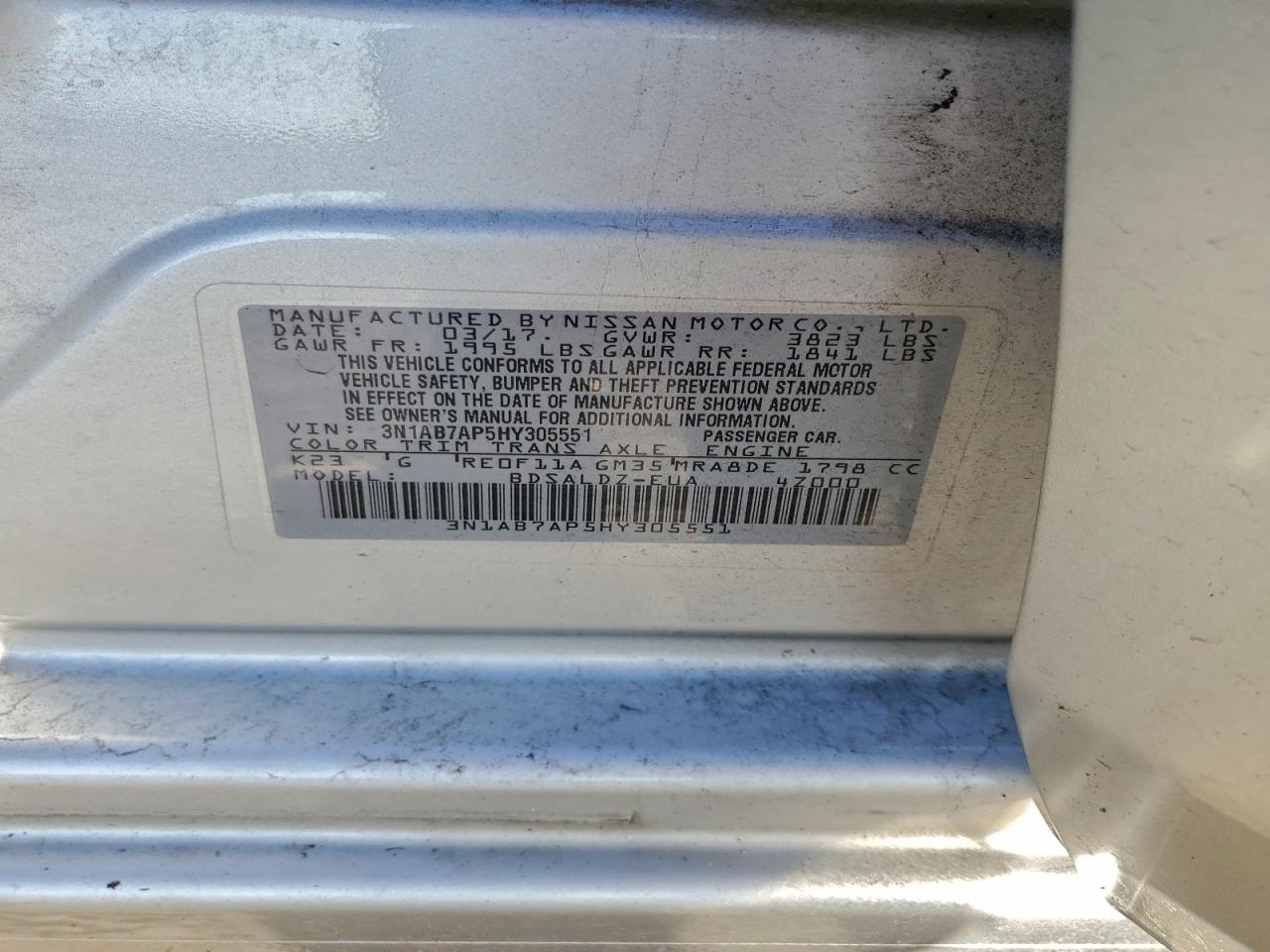 2017 NISSAN SENTRA S photo 12