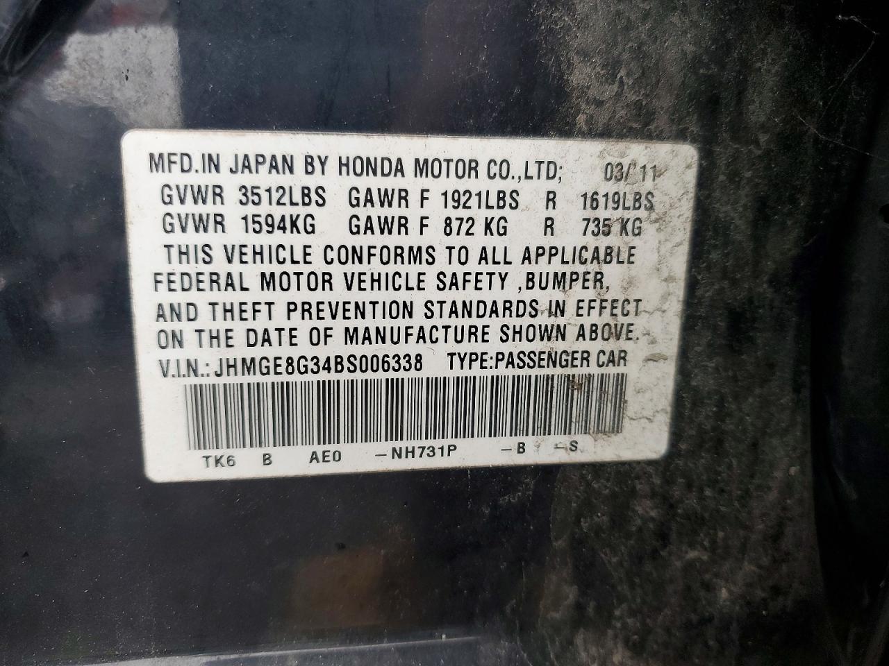 2011 HONDA FIT photo 34