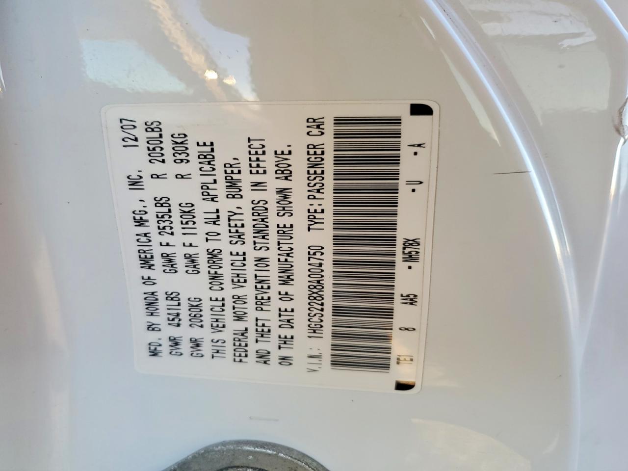 2008 HONDA ACCORD EXL photo 12
