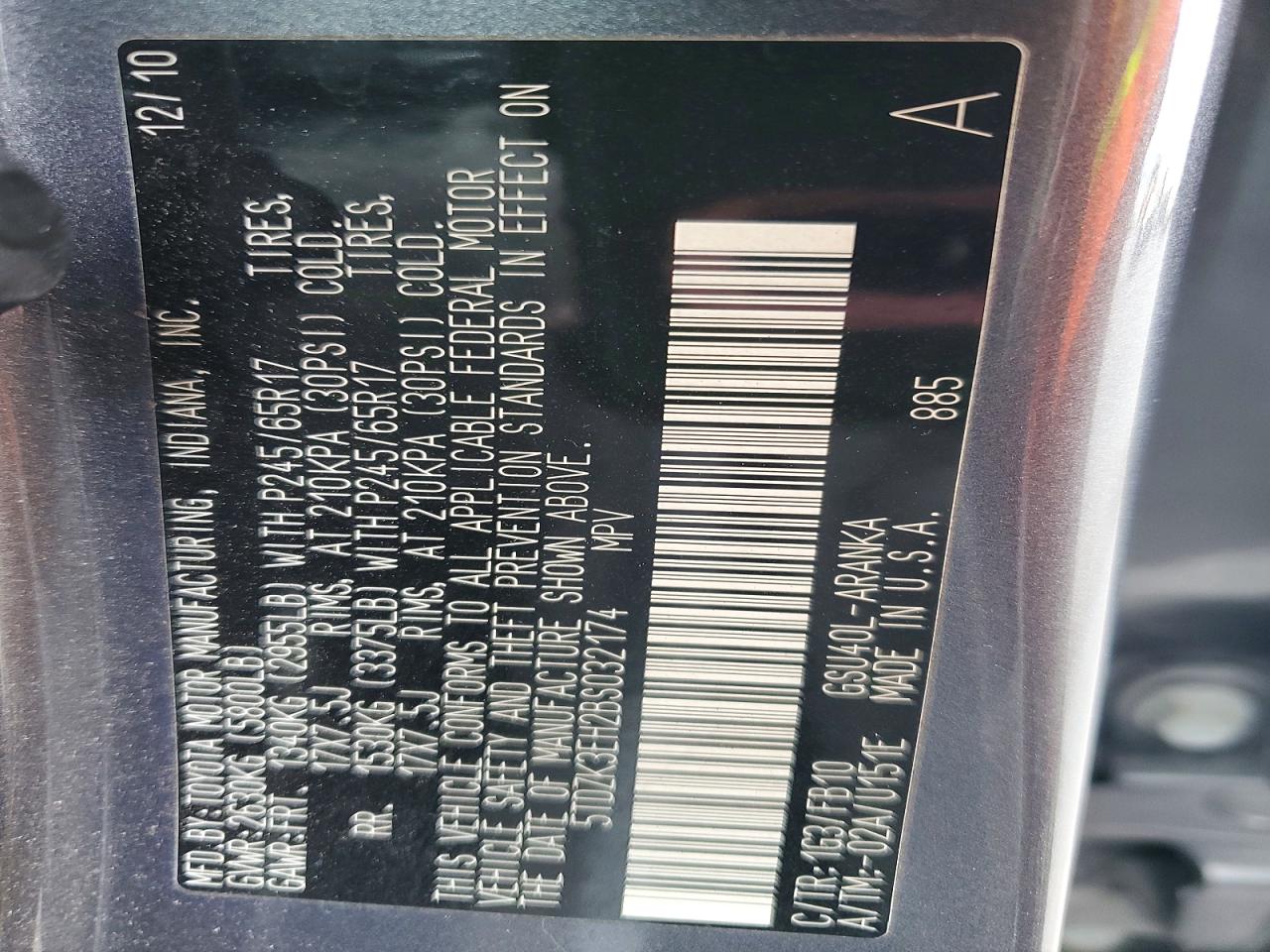 2011 TOYOTA HIGHLANDER BASE photo 37