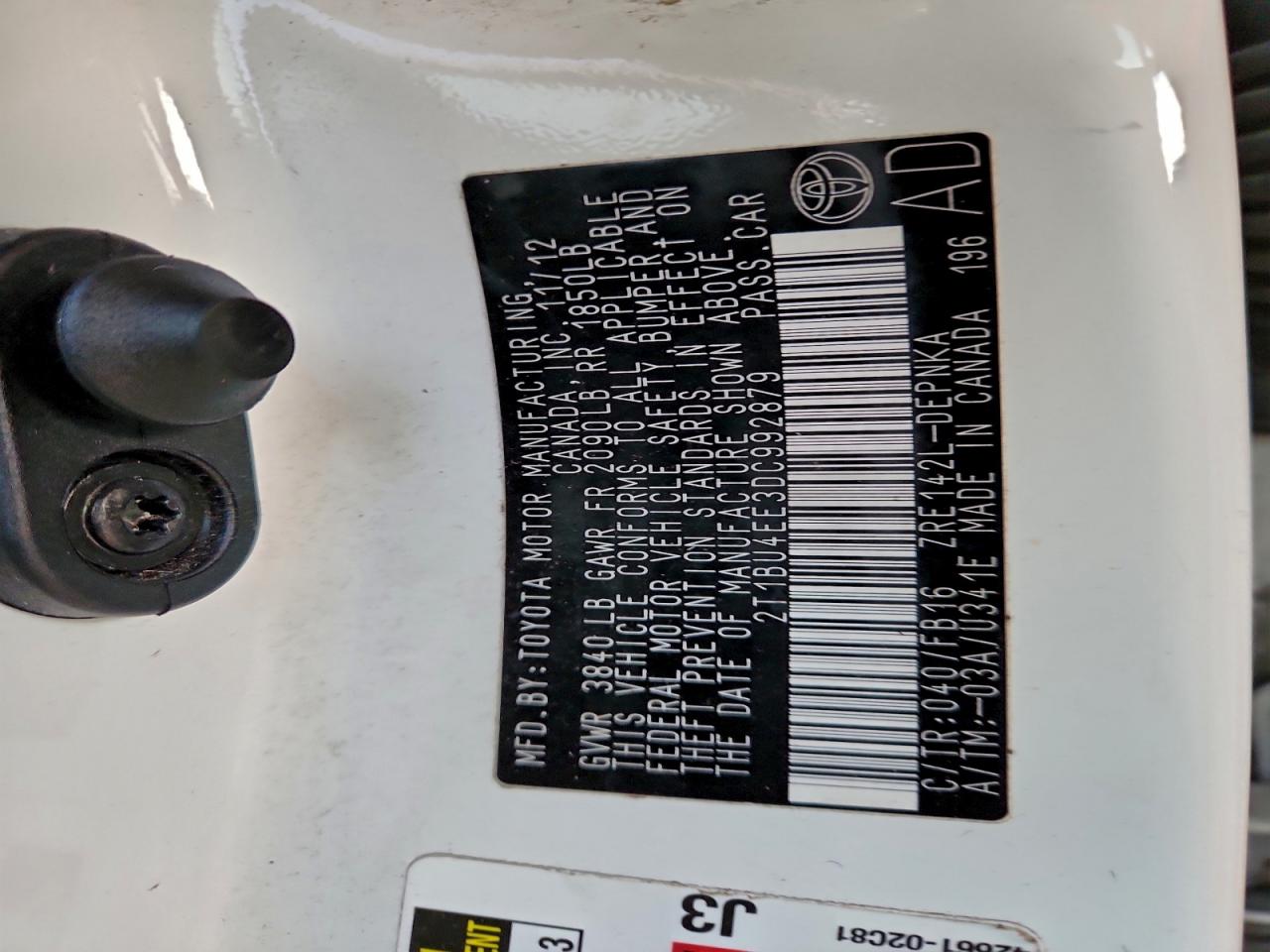 2013 TOYOTA COROLLA BASE photo 12