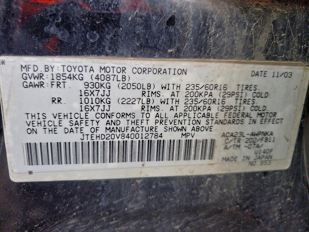 2004 TOYOTA RAV4 photo 13