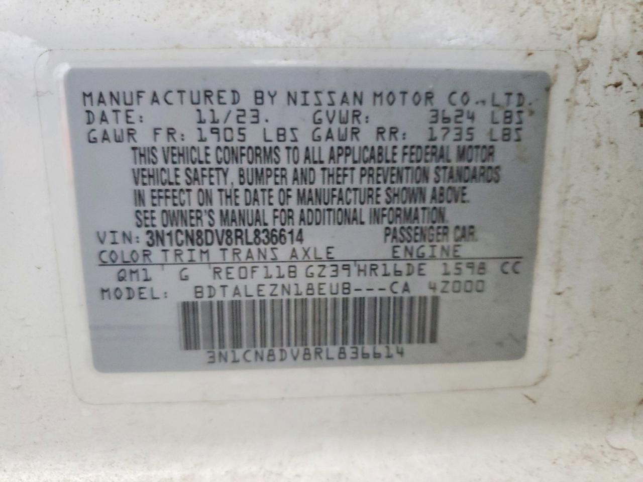 2024 NISSAN VERSA S photo 12