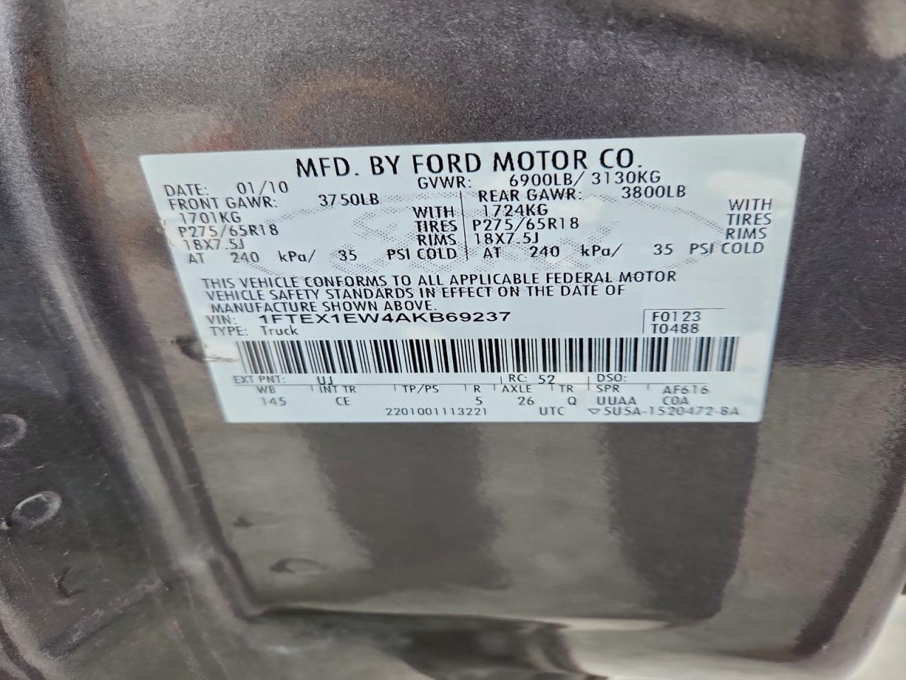 2010 FORD F150 SUPER CAB photo 13