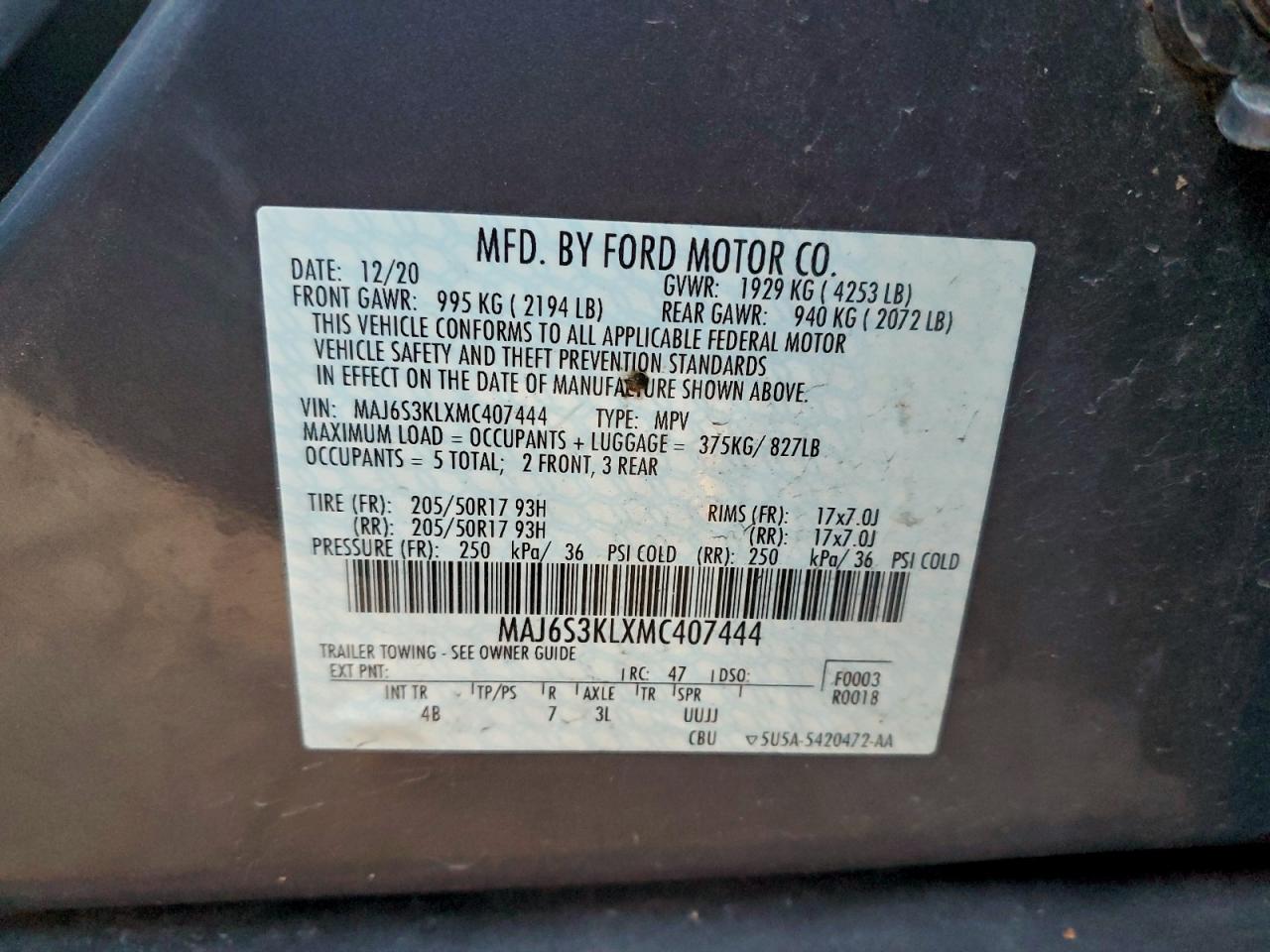 2021 FORD ECOSPORT TITANIUM photo 12