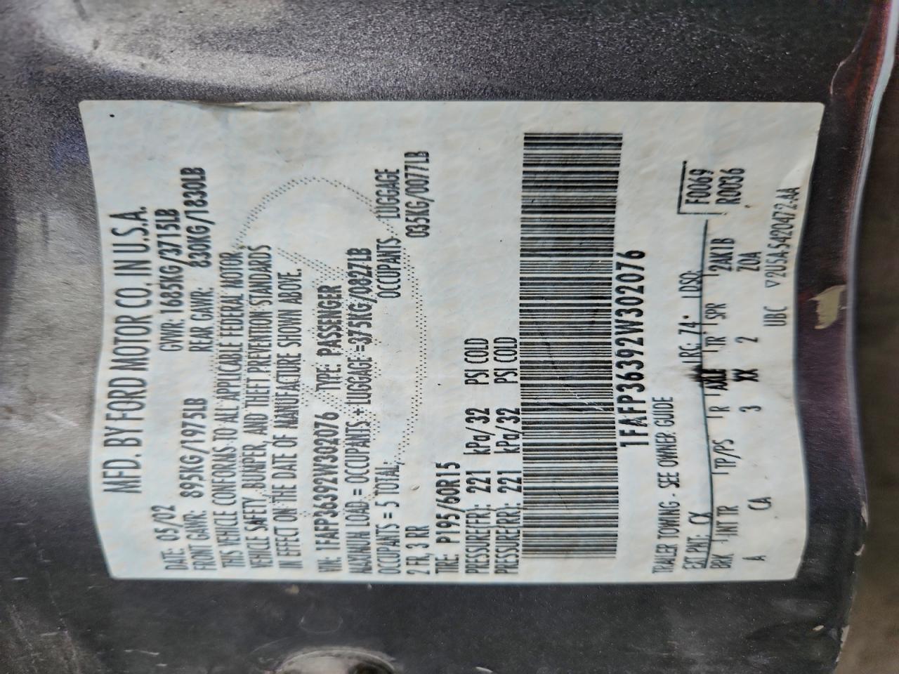 2002 FORD FOCUS SE photo 13