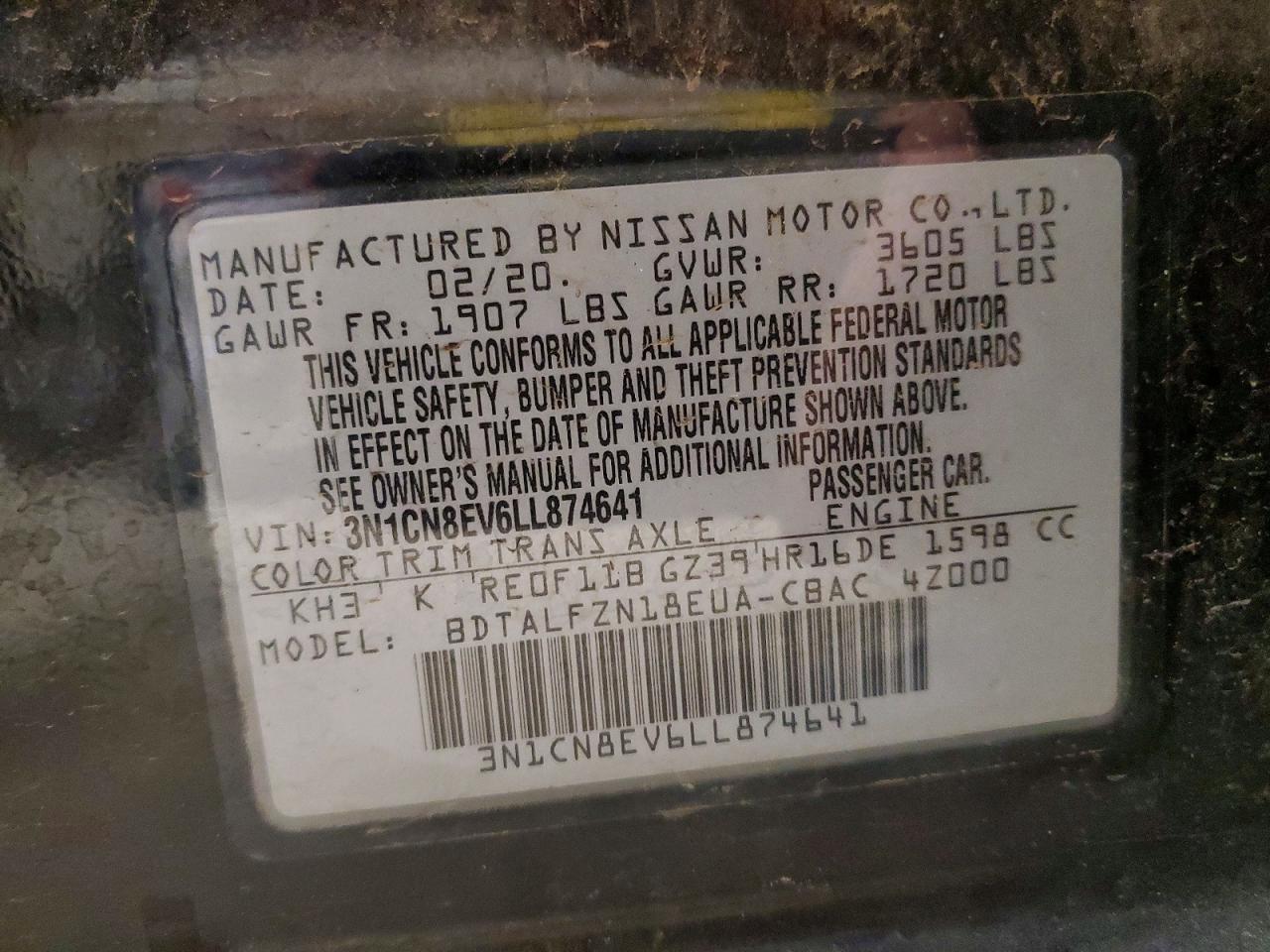 2020 NISSAN VERSA SV photo 12