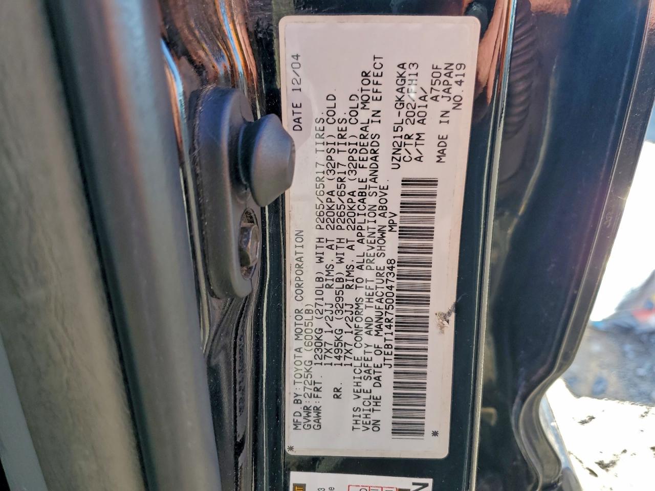 2005 TOYOTA 4RUNNER SR5 photo 14