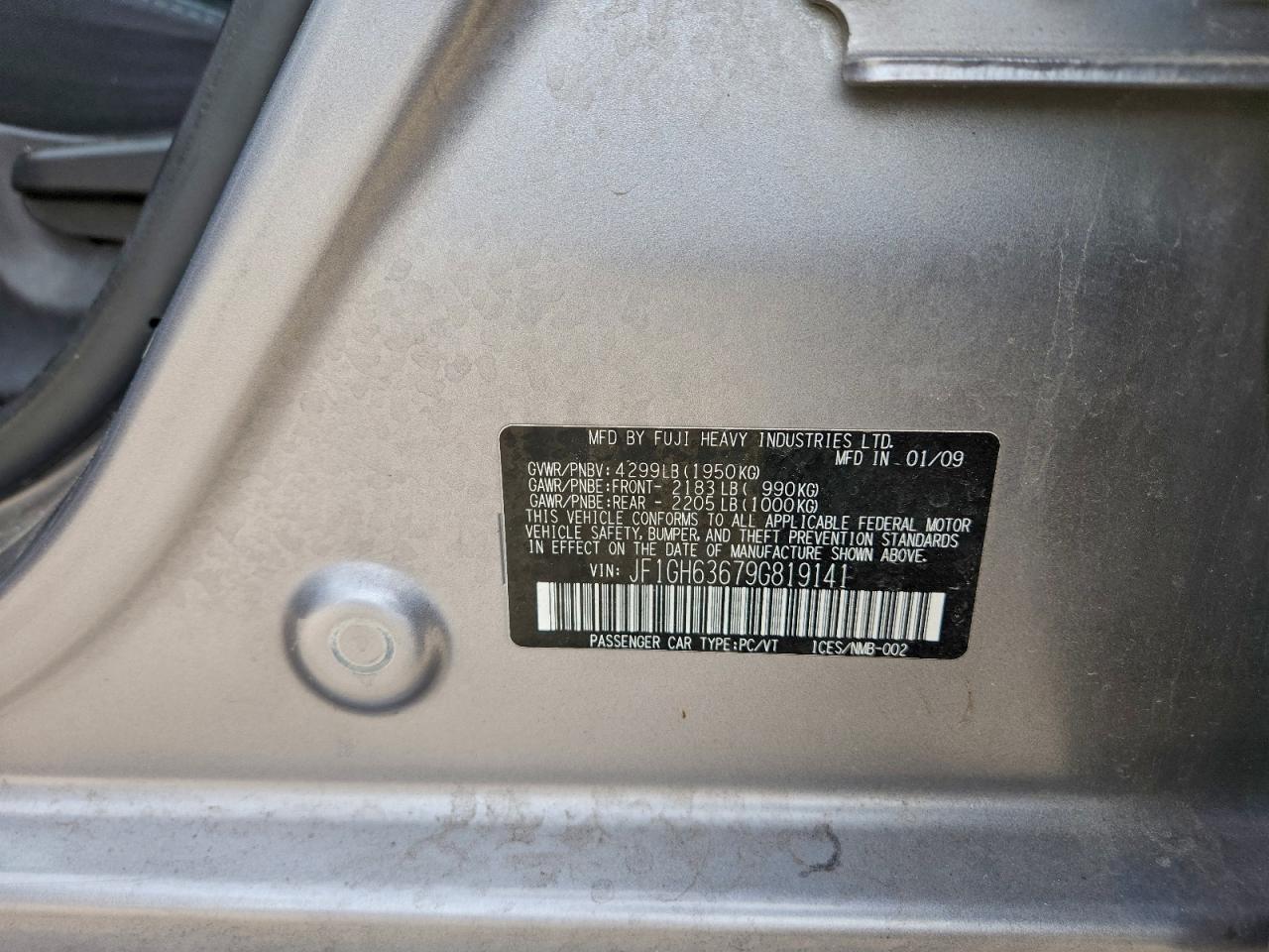 2009 SUBARU IMPREZA OUTBACK SPORT photo 12