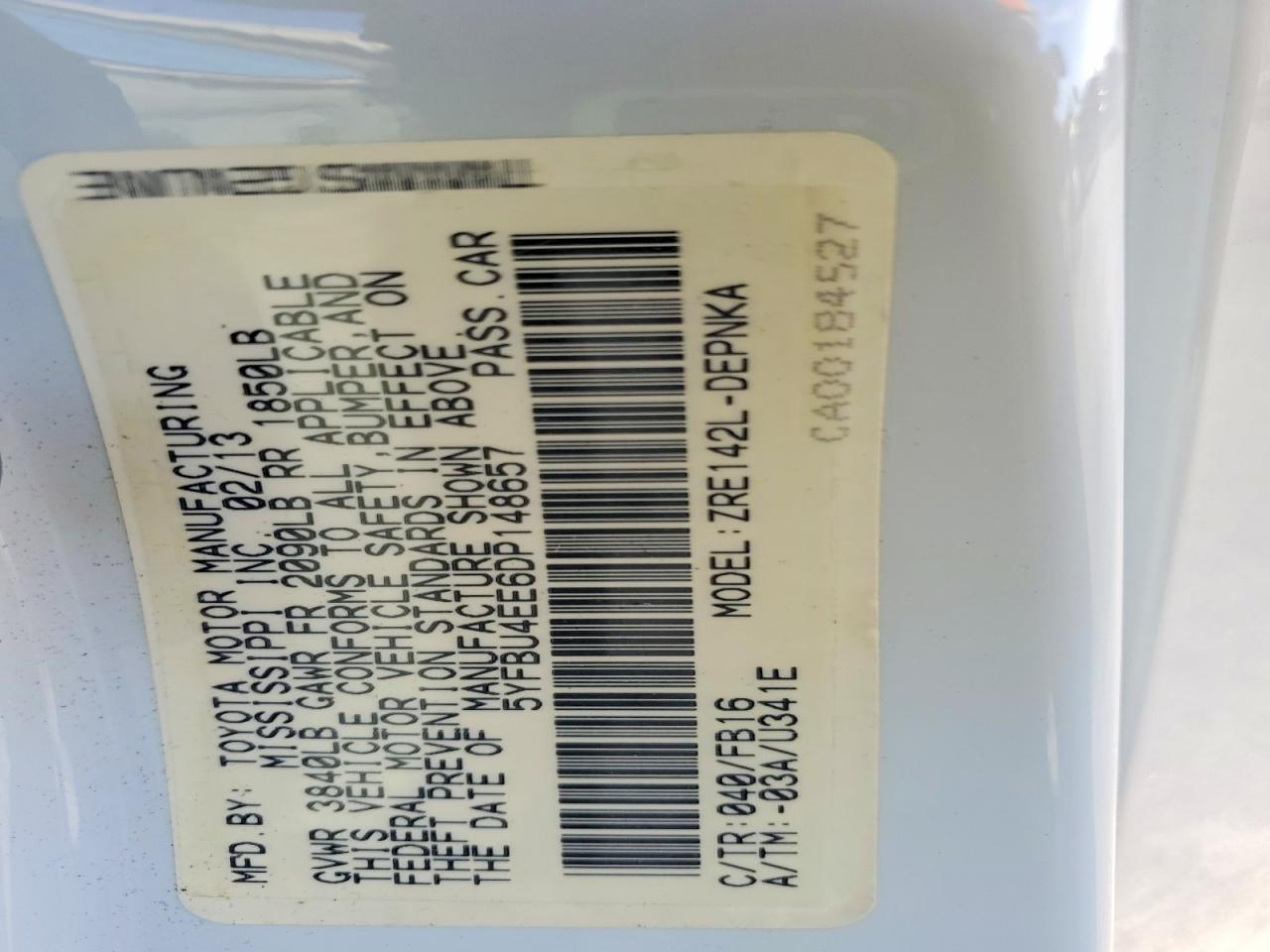 2013 TOYOTA COROLLA BASE photo 23