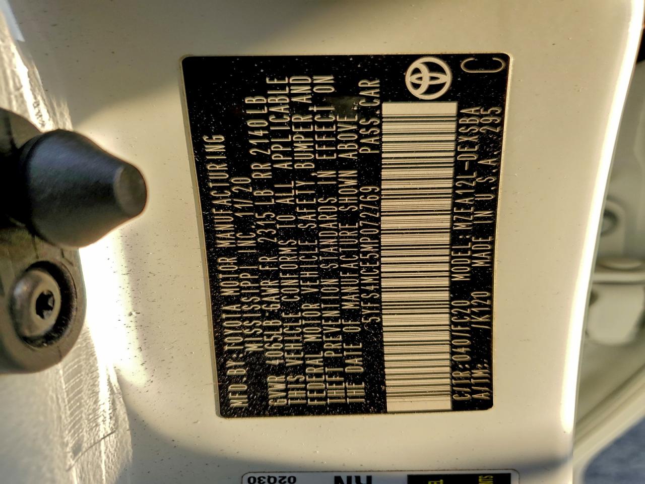 2021 TOYOTA COROLLA SE photo 12