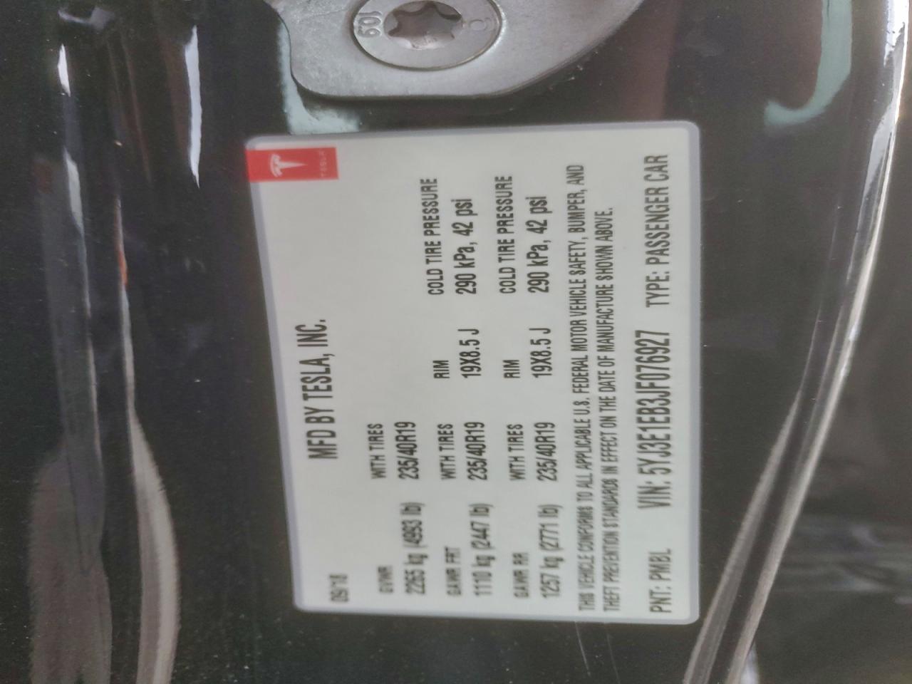 2018 TESLA MODEL 3 photo 25