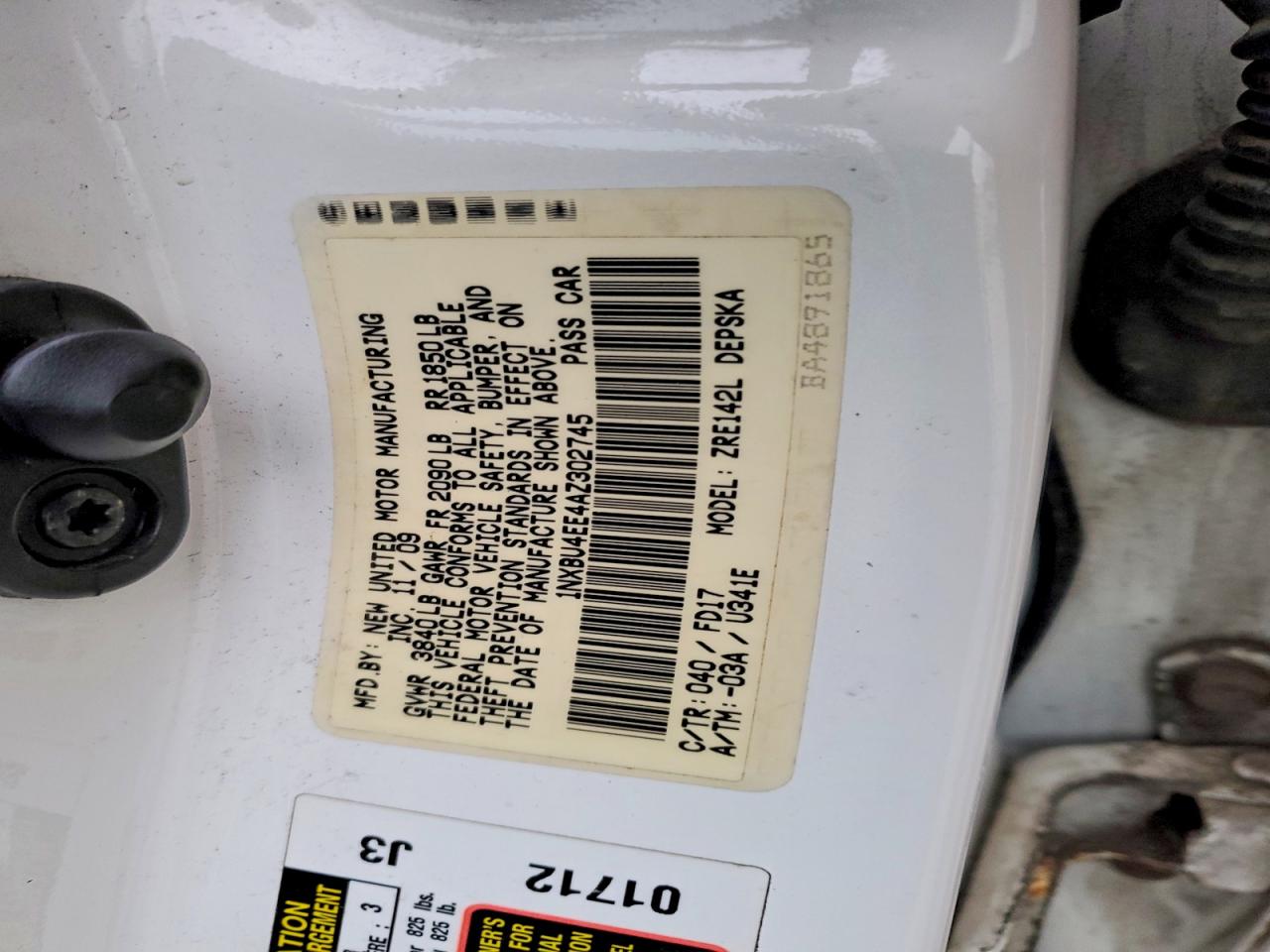 2010 TOYOTA COROLLA BASE photo 12