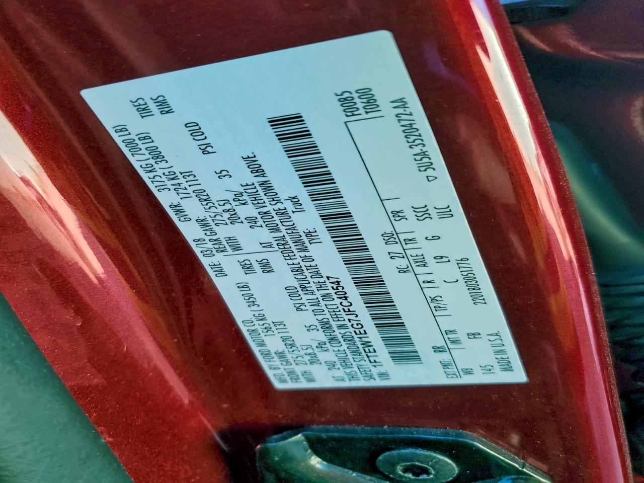 2018 FORD F150 SUPERCREW photo 12