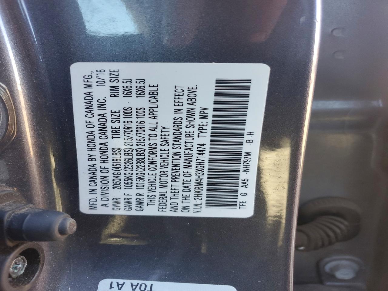 2016 HONDA CR-V LX photo 13