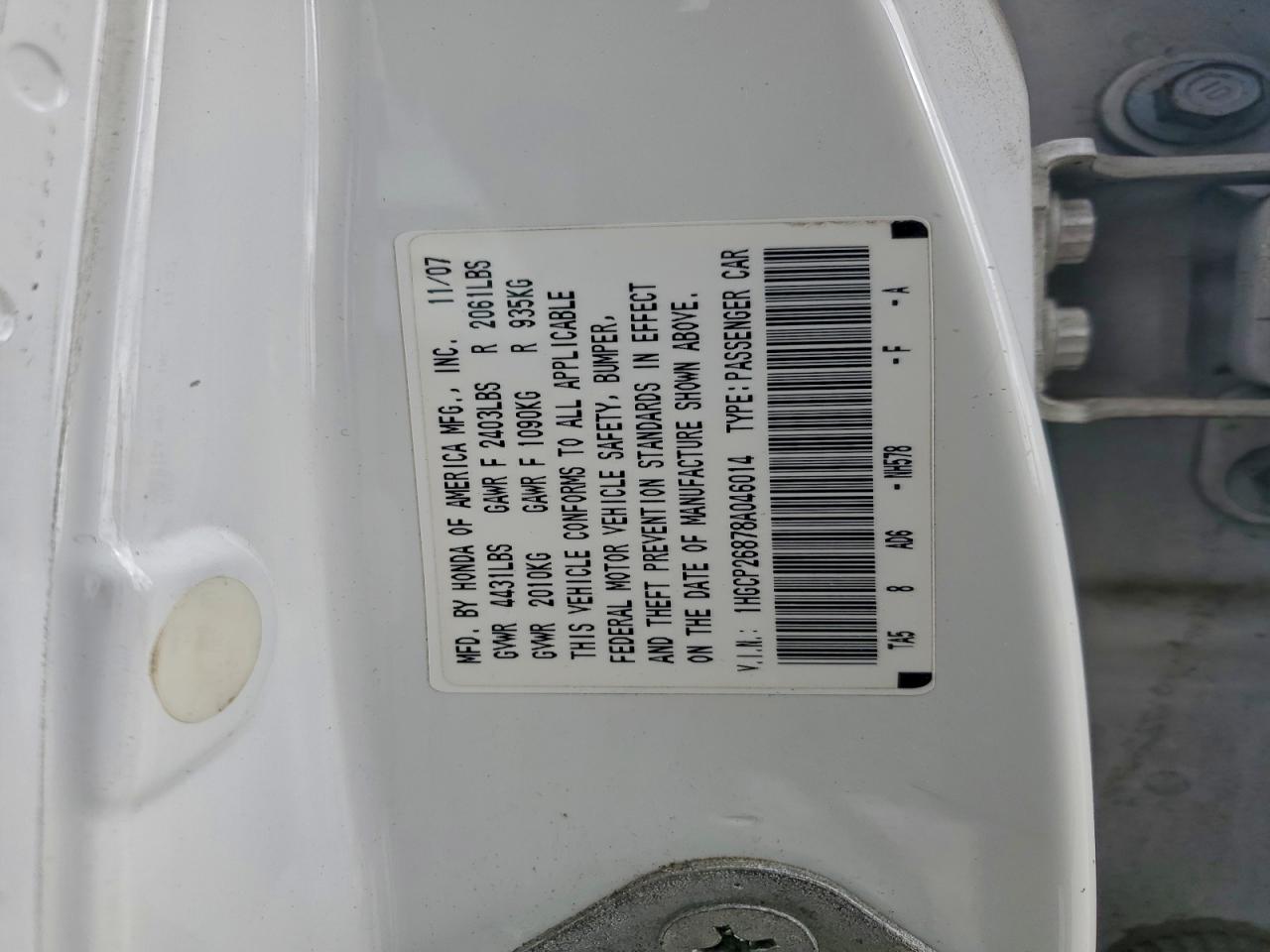 2008 HONDA ACCORD EXL photo 23