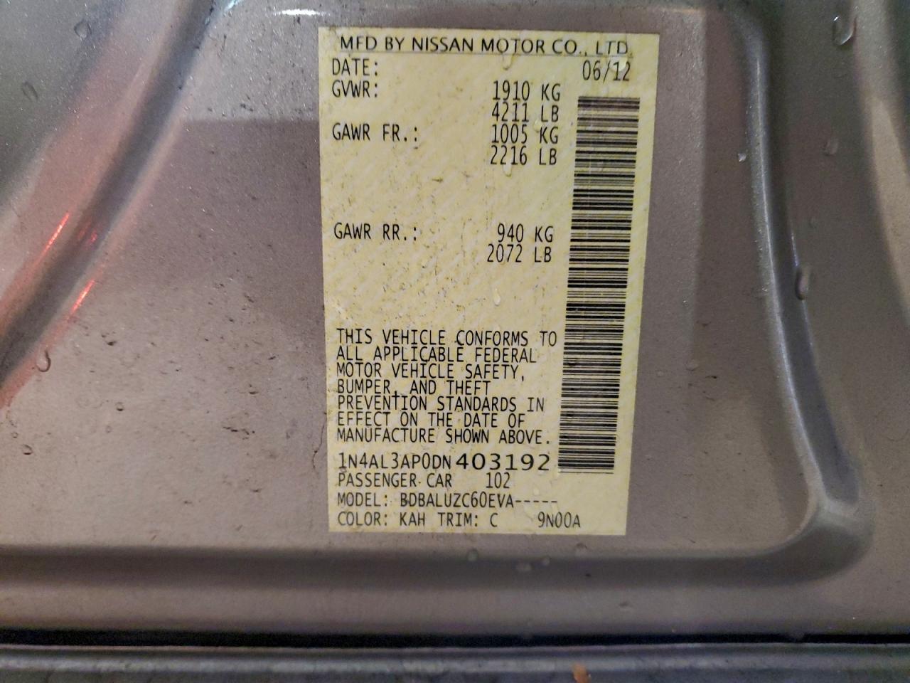 2013 NISSAN ALTIMA 2.5 photo 12