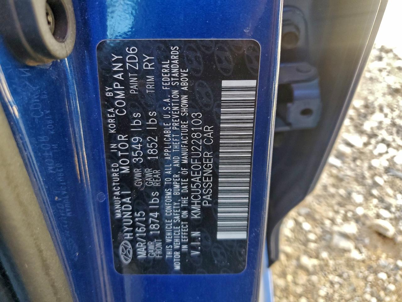 2015 HYUNDAI ACCENT GLS photo 12