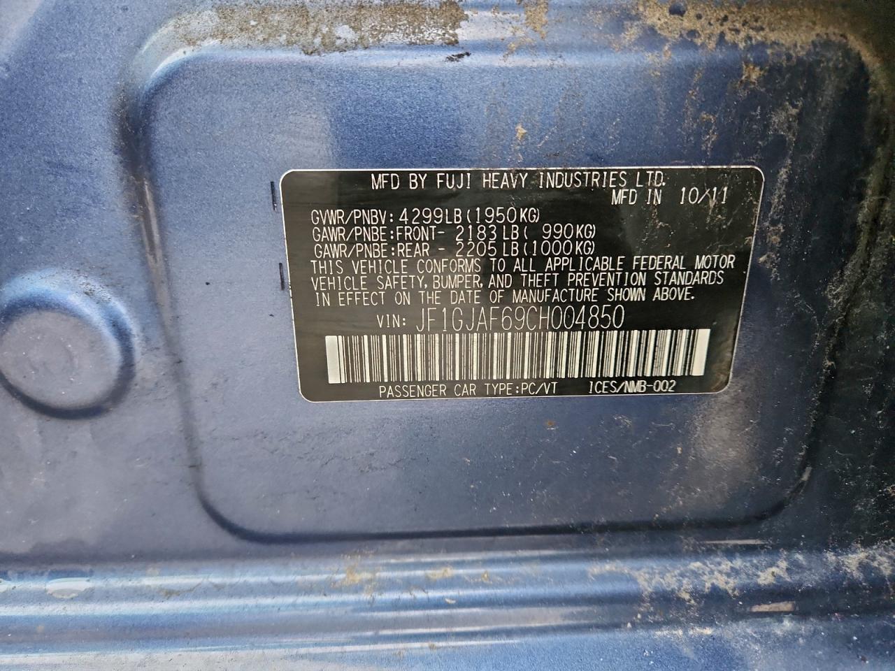 2012 SUBARU IMPREZA PREMIUM photo 13
