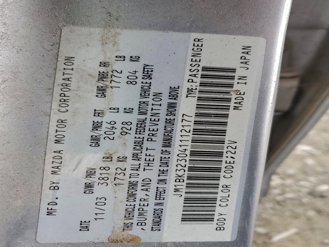 2004 MAZDA 3 S photo 12