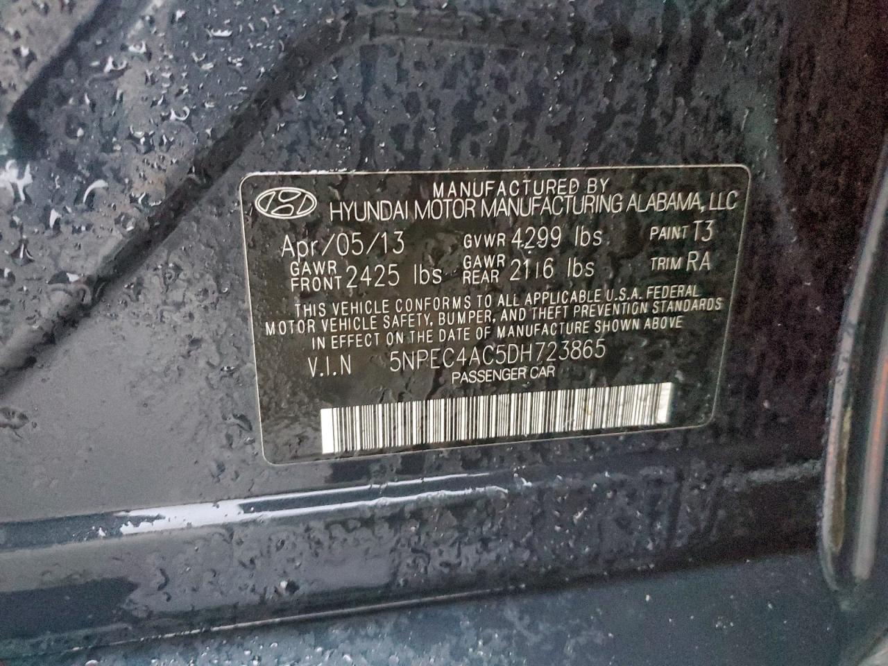 2013 HYUNDAI SONATA SE photo 12