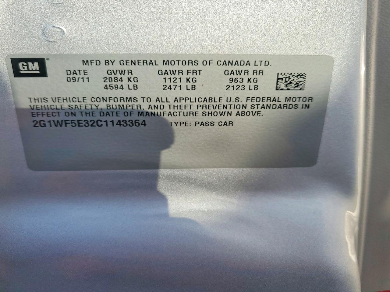2012 CHEVROLET IMPALA LS photo 23