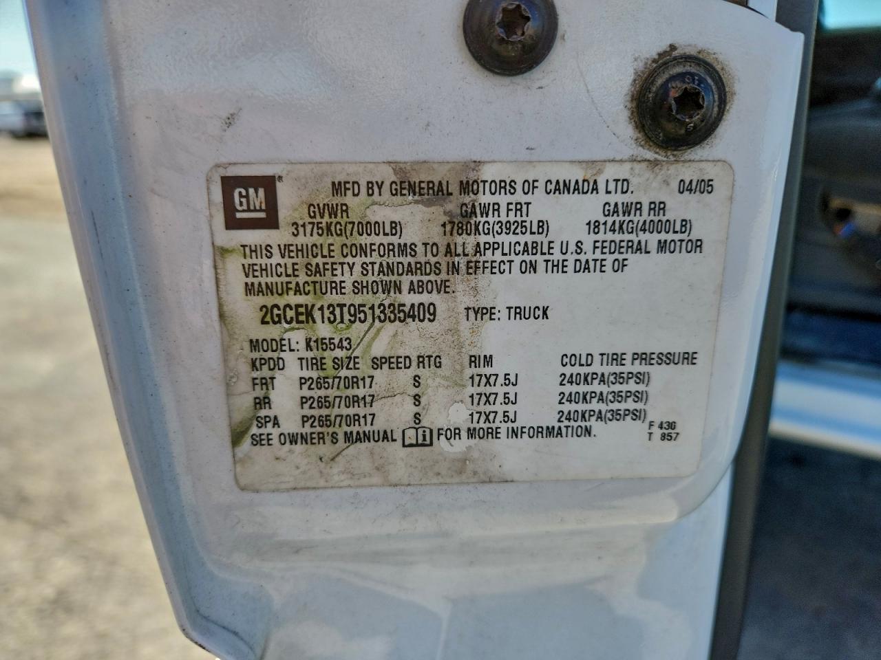 2005 CHEVROLET SILVERADO K1500 photo 12