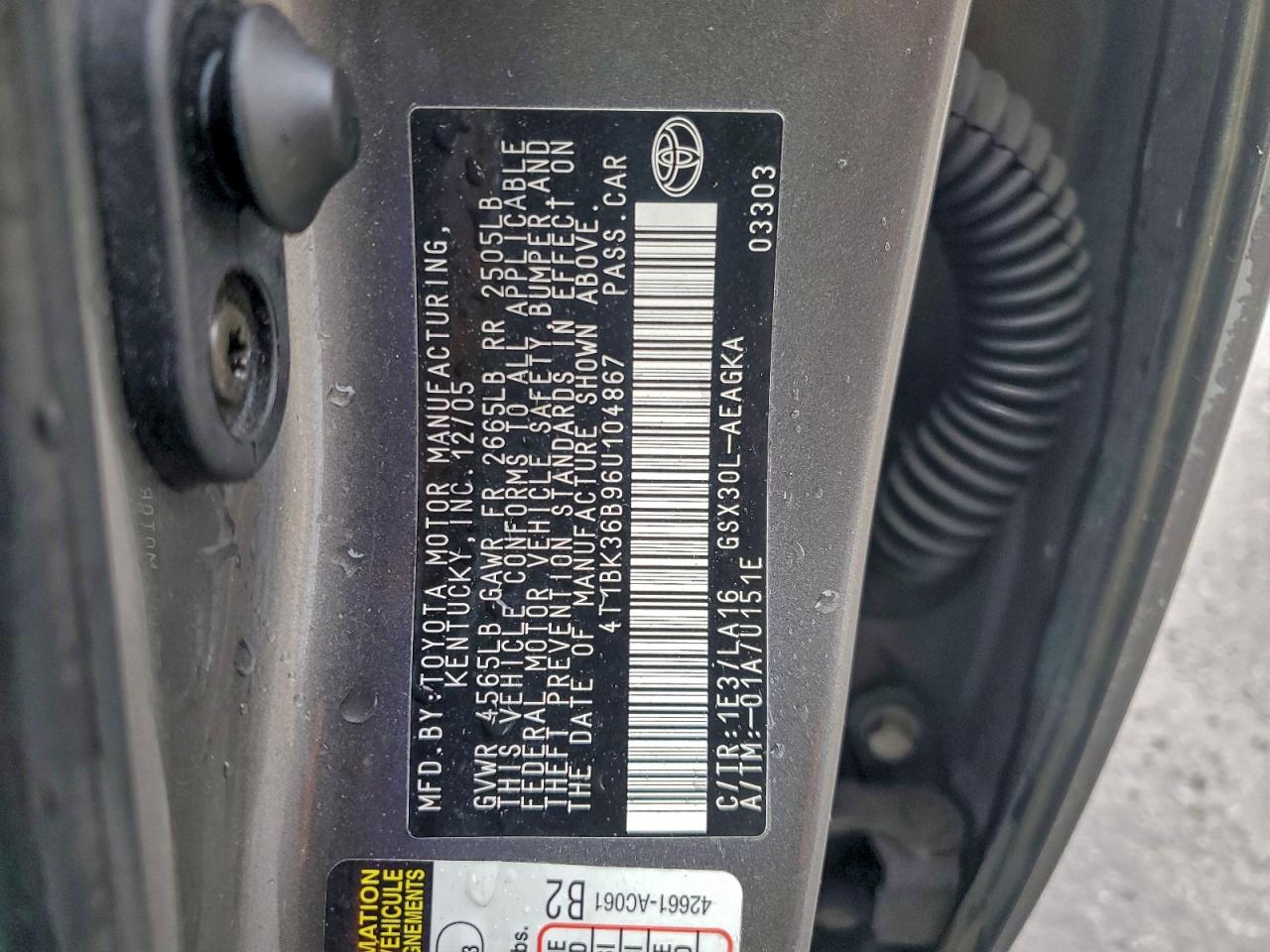 2006 TOYOTA AVALON XL photo 12