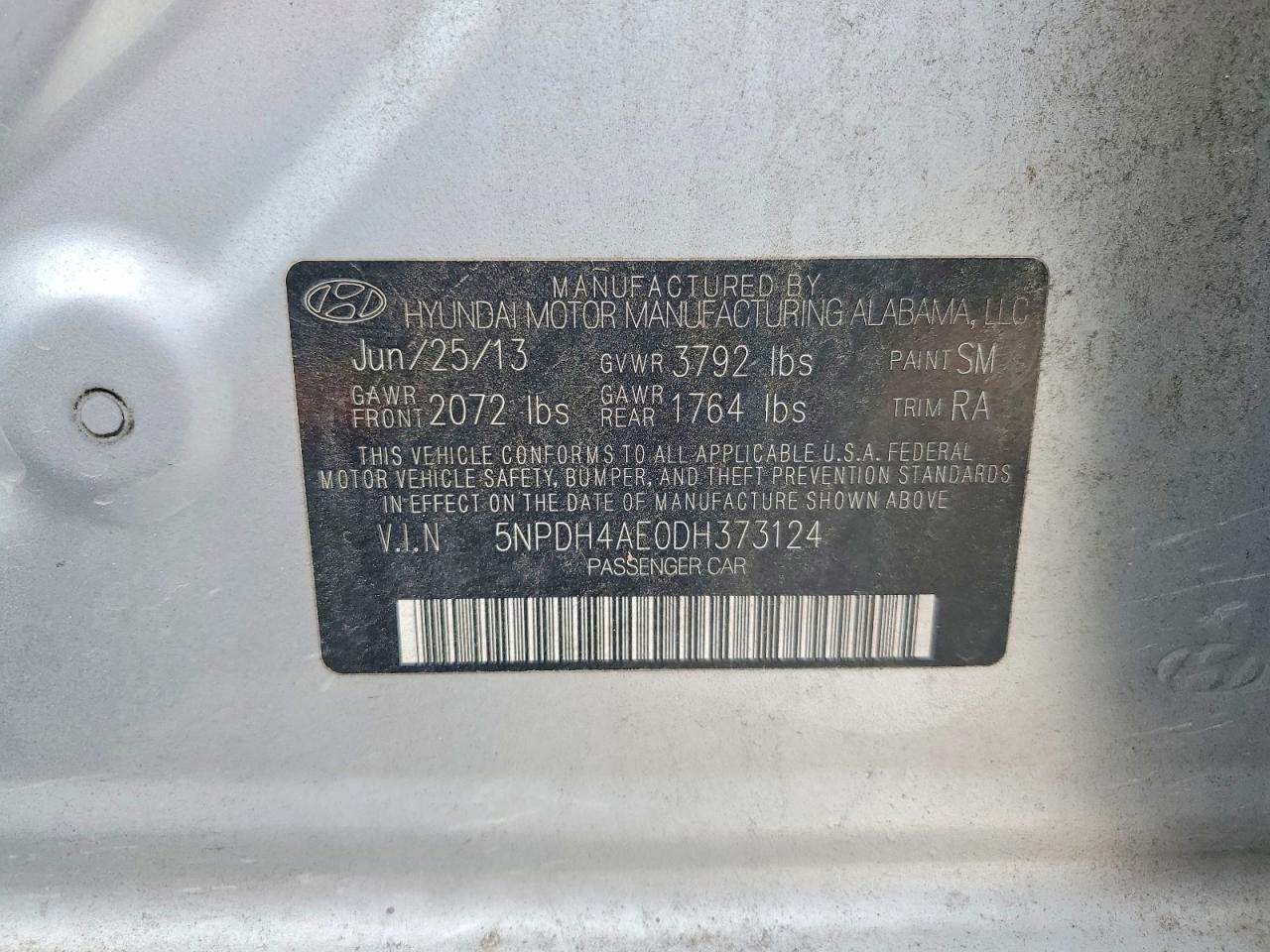 2013 HYUNDAI ELANTRA GLS photo 12